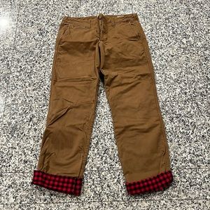 GAP 30x32 Flannel Lined Khaki pants